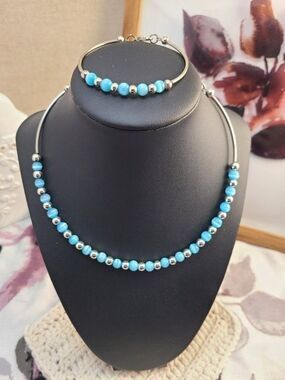 Nomination Italy Gioie di Vita Turquoise Color Bead Necklace Bracelet Set Box